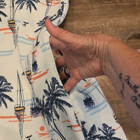 Fairhope Tropical Paradise Sleeveless Midi Dress With Pockets Women's Size M - Picture 14 of 14